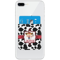 Cowprint Cowgirl Genuine Leather Adhesive Phone Wallet (Personalized)