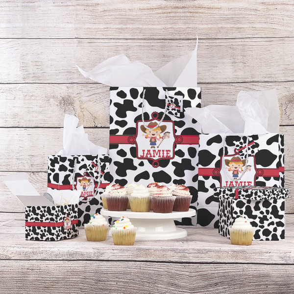 Cowprint Cowgirl Gift Bags - In Context