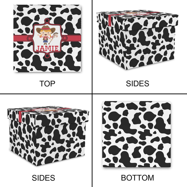 Cowprint Cowgirl Gift Boxes with Lid - Canvas Wrapped - Large - Approval