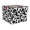 Cowprint Cowgirl Gift Boxes with Lid - Canvas Wrapped - Large - Front/Main