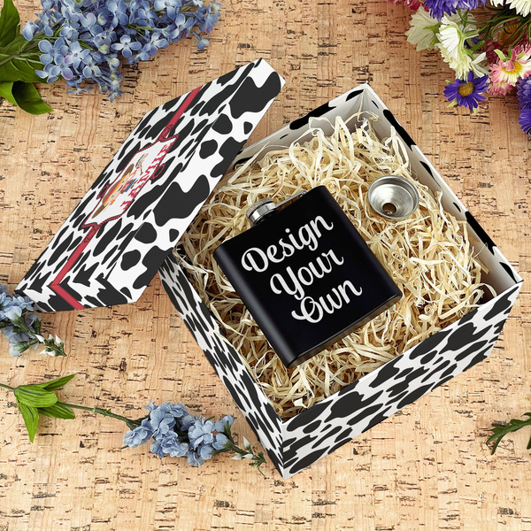 Cowprint Cowgirl Gift Boxes with Lid - Canvas Wrapped - Large - In Context