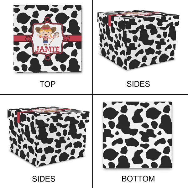 Cowprint Cowgirl Gift Boxes with Lid - Canvas Wrapped - Small - Approval