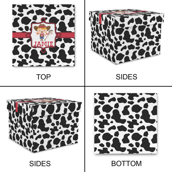 Cowprint Cowgirl Gift Boxes with Lid - Canvas Wrapped - X-Large - Approval