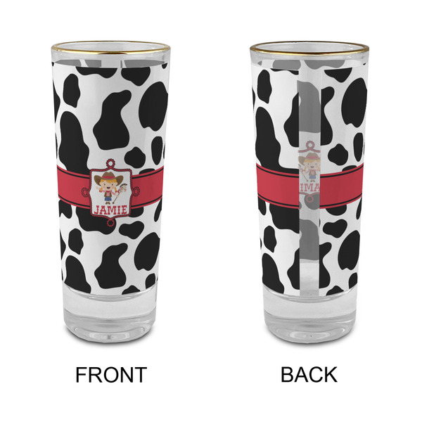 Cowprint Cowgirl Glass Shot Glass - 2 oz - Single - APPROVAL