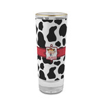 Cowprint Cowgirl 2 oz Shot Glass - Glass with Gold Rim (Personalized)
