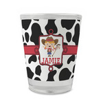 Cowprint Cowgirl Glass Shot Glass - 1.5 oz - Set of 4 (Personalized)