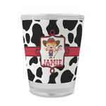 Cowprint Cowgirl Glass Shot Glass - 1.5 oz - Set of 4 (Personalized)