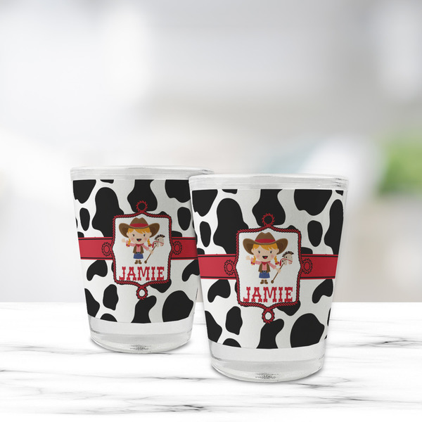 Cowprint Cowgirl Glass Shot Glass - Standard - LIFESTYLE