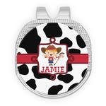 Cowprint Cowgirl Golf Ball Marker - Hat Clip - Silver