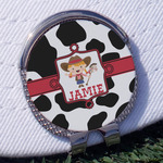 Cowprint Cowgirl Golf Ball Marker - Hat Clip
