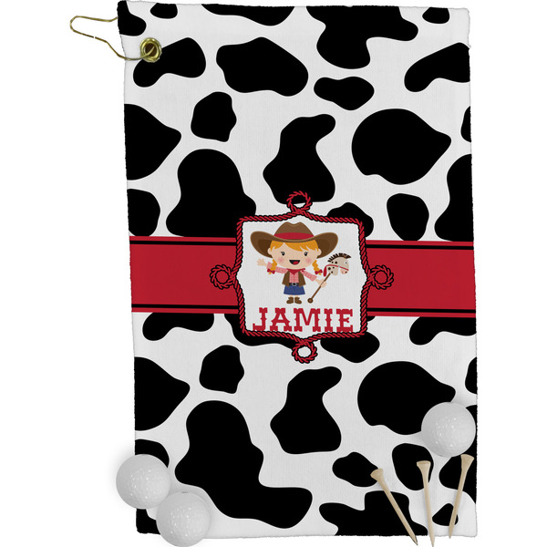 Cowprint Cowgirl Golf Towel (Personalized)