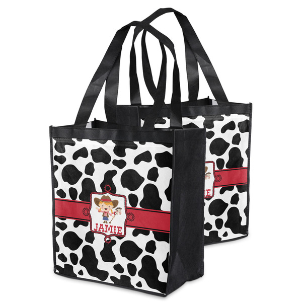 Cowprint Cowgirl Grocery Bag - MAIN