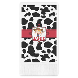 Cowprint Cowgirl Guest Napkins - Full Color - Embossed Edge (Personalized)