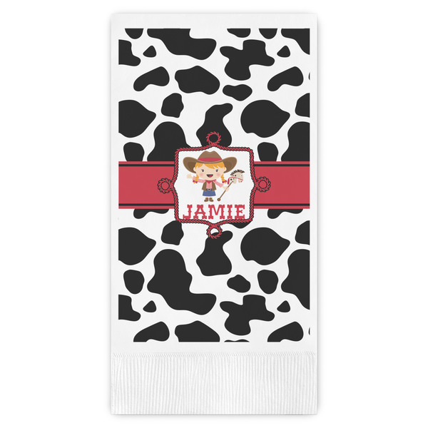 Custom Cowprint Cowgirl Guest Towels - Full Color (Personalized)