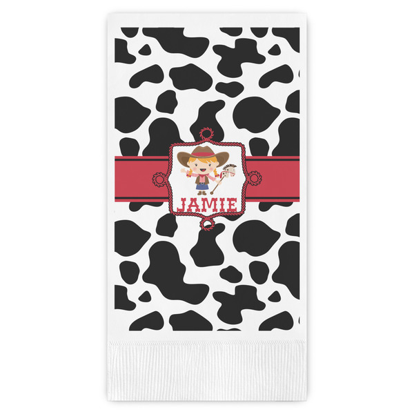 Custom Cowprint Cowgirl Guest Paper Towels - Full Color (Personalized)