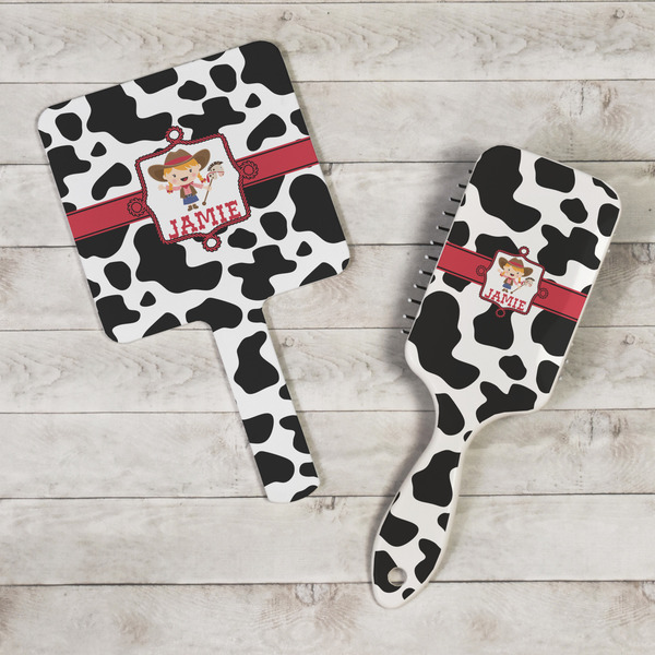Cowprint Cowgirl Hand Mirrors - In Context