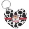 Cowprint Cowgirl Heart Plastic Keychain w/ Name or Text