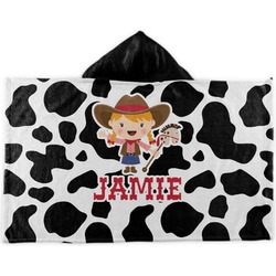 Cowprint Cowgirl Kids Hooded Towel (Personalized)