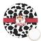 Cowprint Cowgirl Printed Cookie Topper - Round (Personalized)