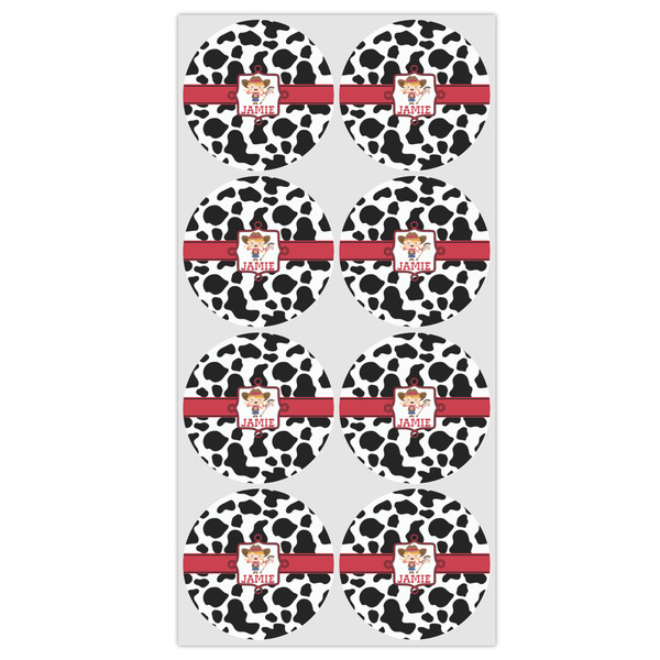 Cowprint Cowgirl Icing Circle - Medium - Set of 8