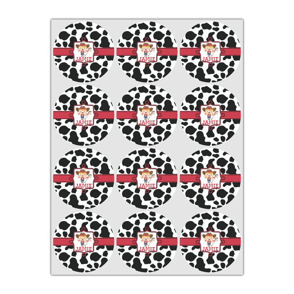 Cowprint Cowgirl Icing Circle - Small - Set of 12