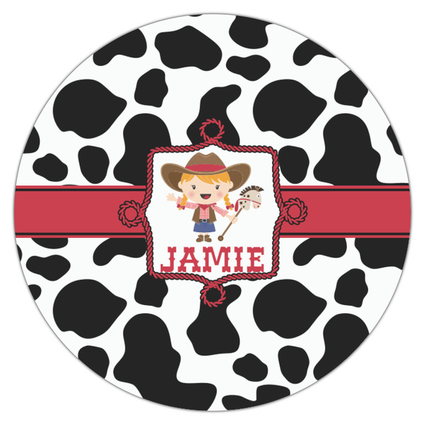Cowprint Cowgirl Icing Circle - Small - Single