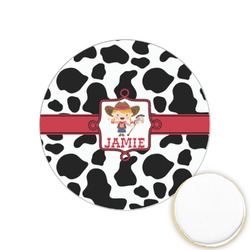 Cowprint Cowgirl Printed Cookie Topper - 1.25" (Personalized)