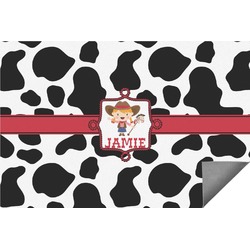 Cowprint Cowgirl Indoor / Outdoor Rug (Personalized)