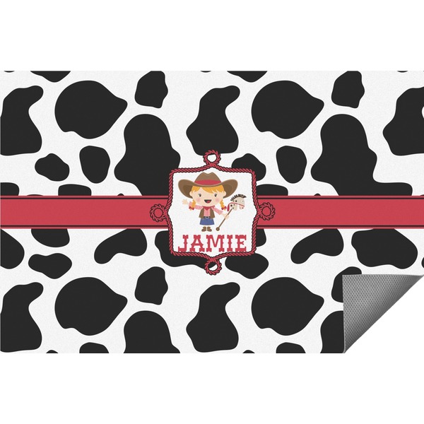 Custom Cowprint Cowgirl Indoor / Outdoor Rug (Personalized)