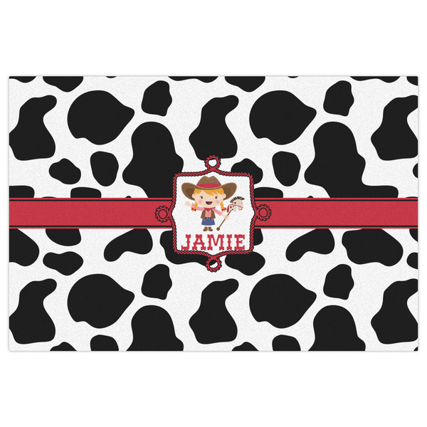 Cowprint Cowgirl Indoor / Outdoor Rug - 4'x6' - Front Flat