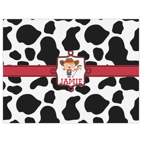 Cowprint Cowgirl Indoor / Outdoor Rug - 6'x8' - Front Flat