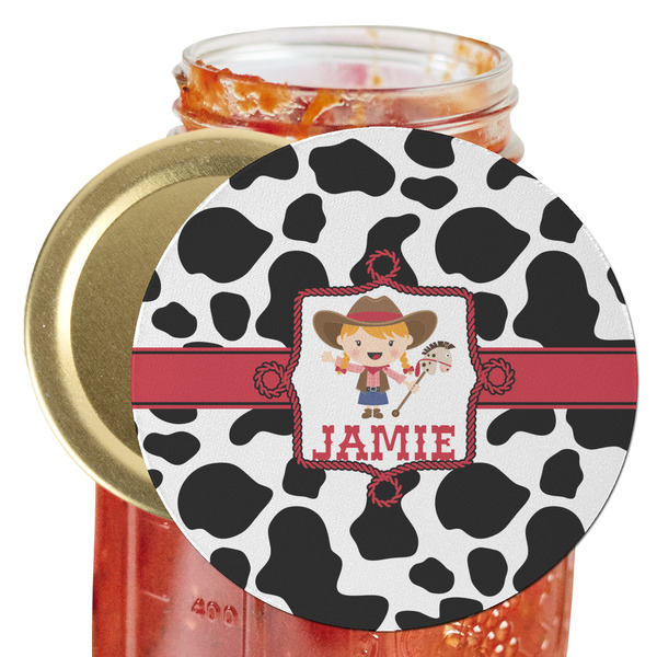Custom Cowprint Cowgirl Jar Opener (Personalized)