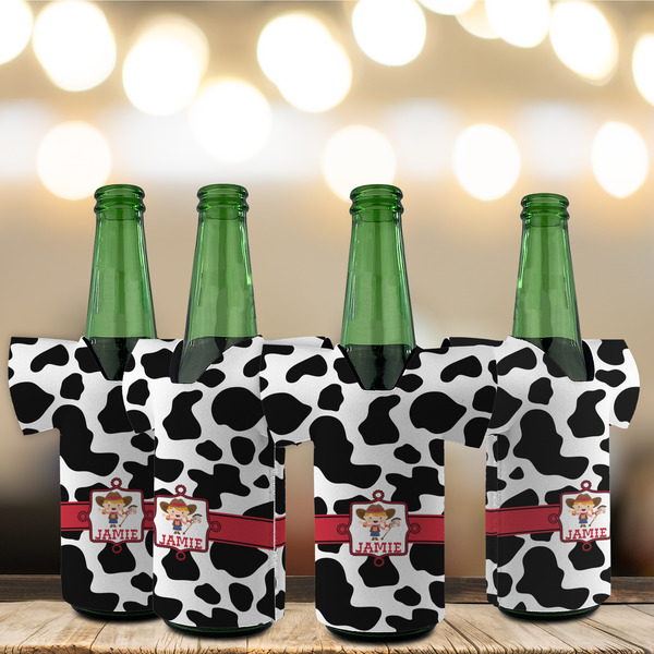 Cowprint Cowgirl Jersey Bottle Cooler - Set of 4 - LIFESTYLE