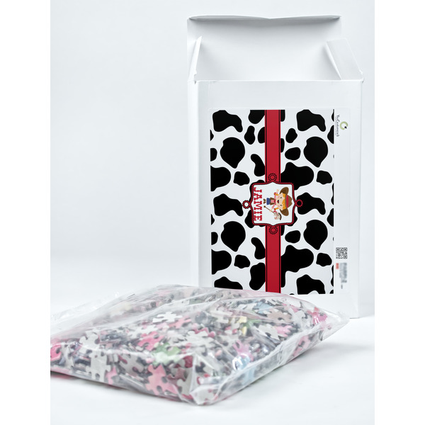 Cowprint Cowgirl Jigsaw Puzzle 1014 Piece - Box