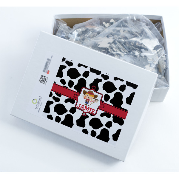 Cowprint Cowgirl Jigsaw Puzzle 500 Piece - Box