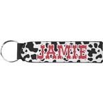 Cowprint Cowgirl Neoprene Keychain Fob (Personalized)