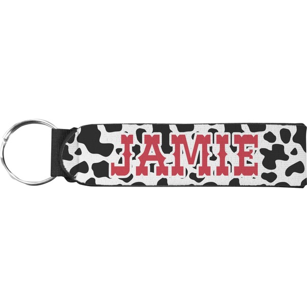 Custom Cowprint Cowgirl Neoprene Keychain Fob (Personalized)