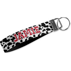 Cowprint Cowgirl Webbing Keychain Fob - Small (Personalized)