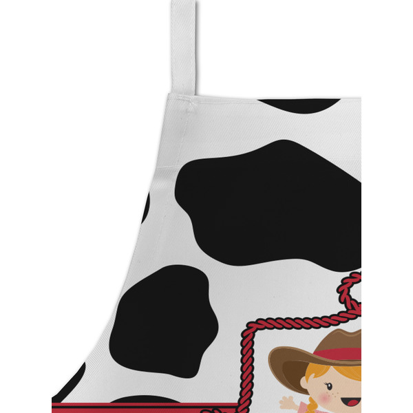 Cowprint Cowgirl Kid's Aprons - Detail