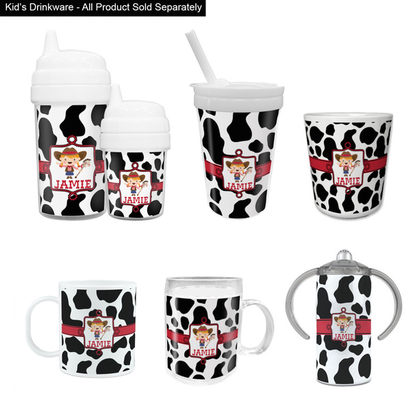 Cowprint Cowgirl Kid's Drinkware - Customized & Personalized
