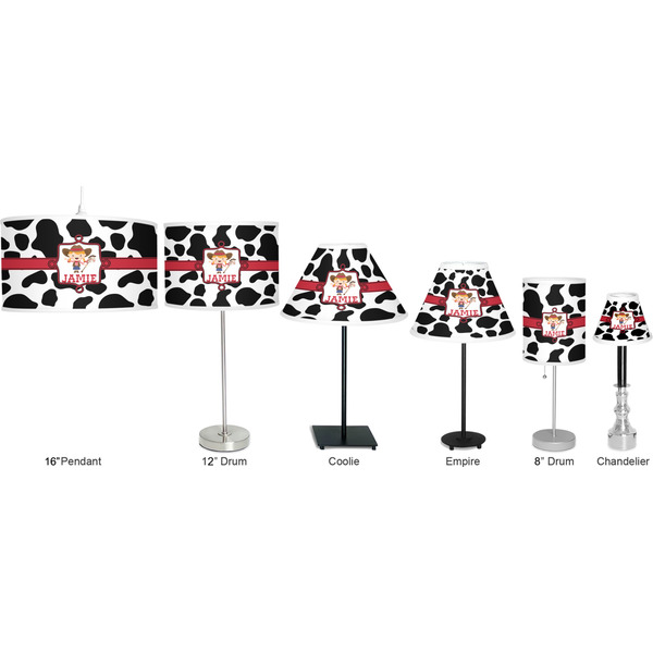 Cowprint Cowgirl Lamp Full View Size Comparison