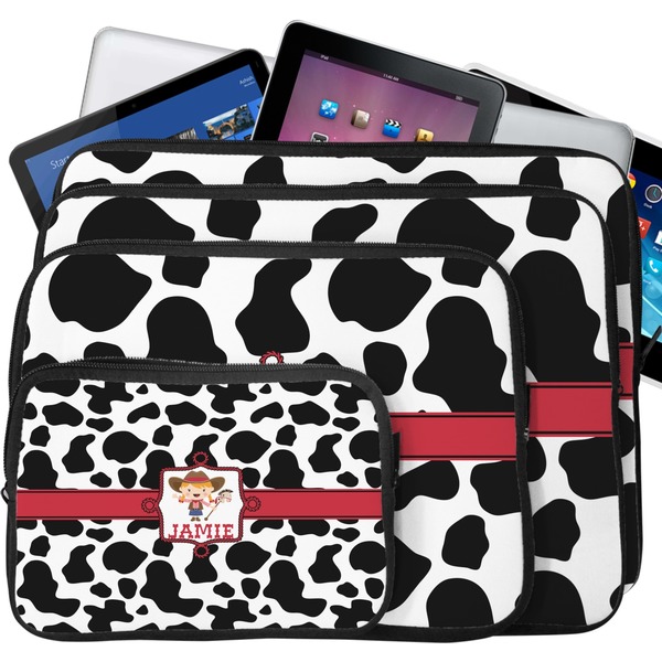 Cowprint Cowgirl Laptop Case Sizes