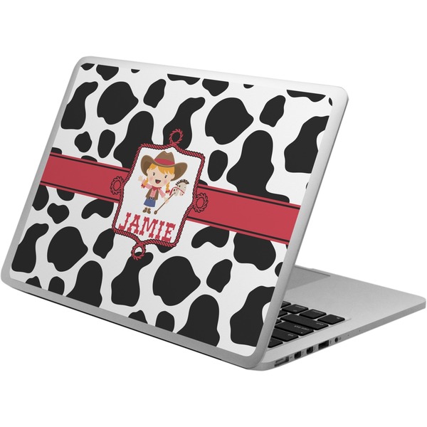 Custom Cowprint Cowgirl Laptop Skin - Custom Sized (Personalized)