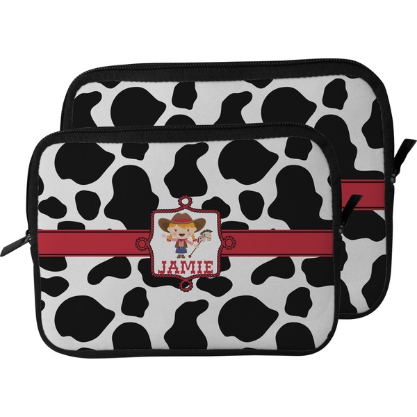 Cowprint Cowgirl Laptop Sleeve (Size Comparison)
