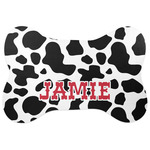Cowprint Cowgirl Bone Shaped Dog Food Mat (Personalized)