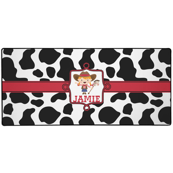 Custom Cowprint Cowgirl 3XL Gaming Mouse Pad - 35" x 16" (Personalized)