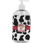 Cowprint Cowgirl Plastic Soap / Lotion Dispenser (16 oz - Large - White) (Personalized)