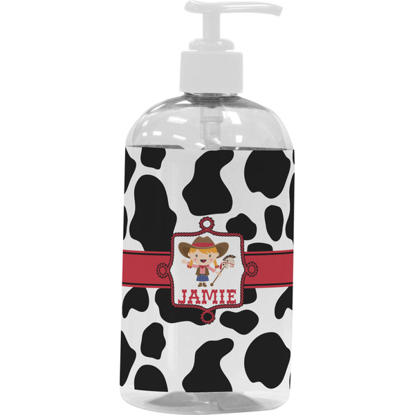 Cowprint Cowgirl Large Liquid Dispenser (16 oz) - White