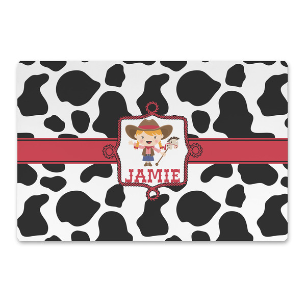 Custom Cowprint Cowgirl Large Rectangle Car Magnet (Personalized)