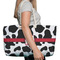 Cowprint Cowgirl Large Rope Tote Bag - In Context View